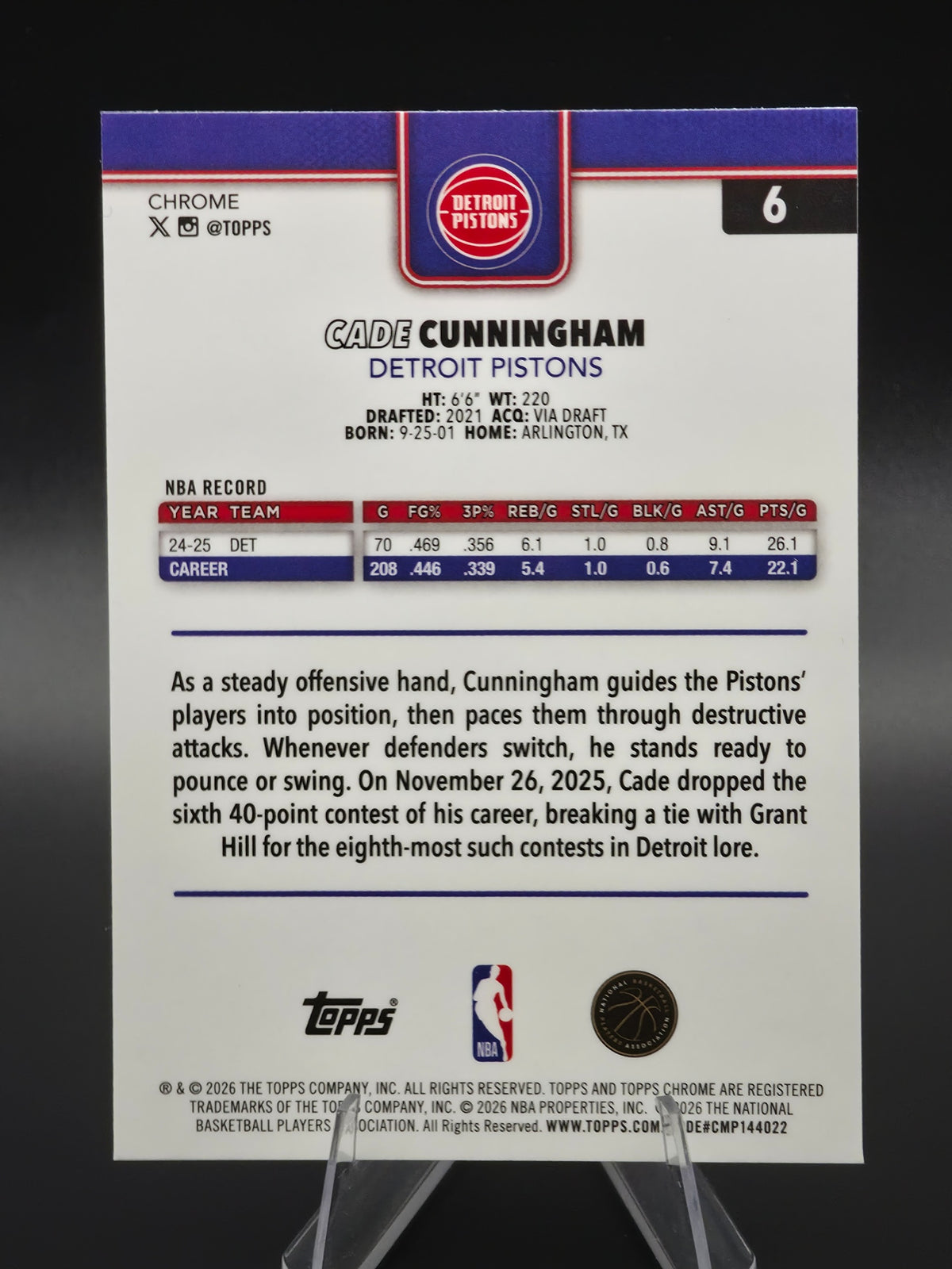 Card back photo