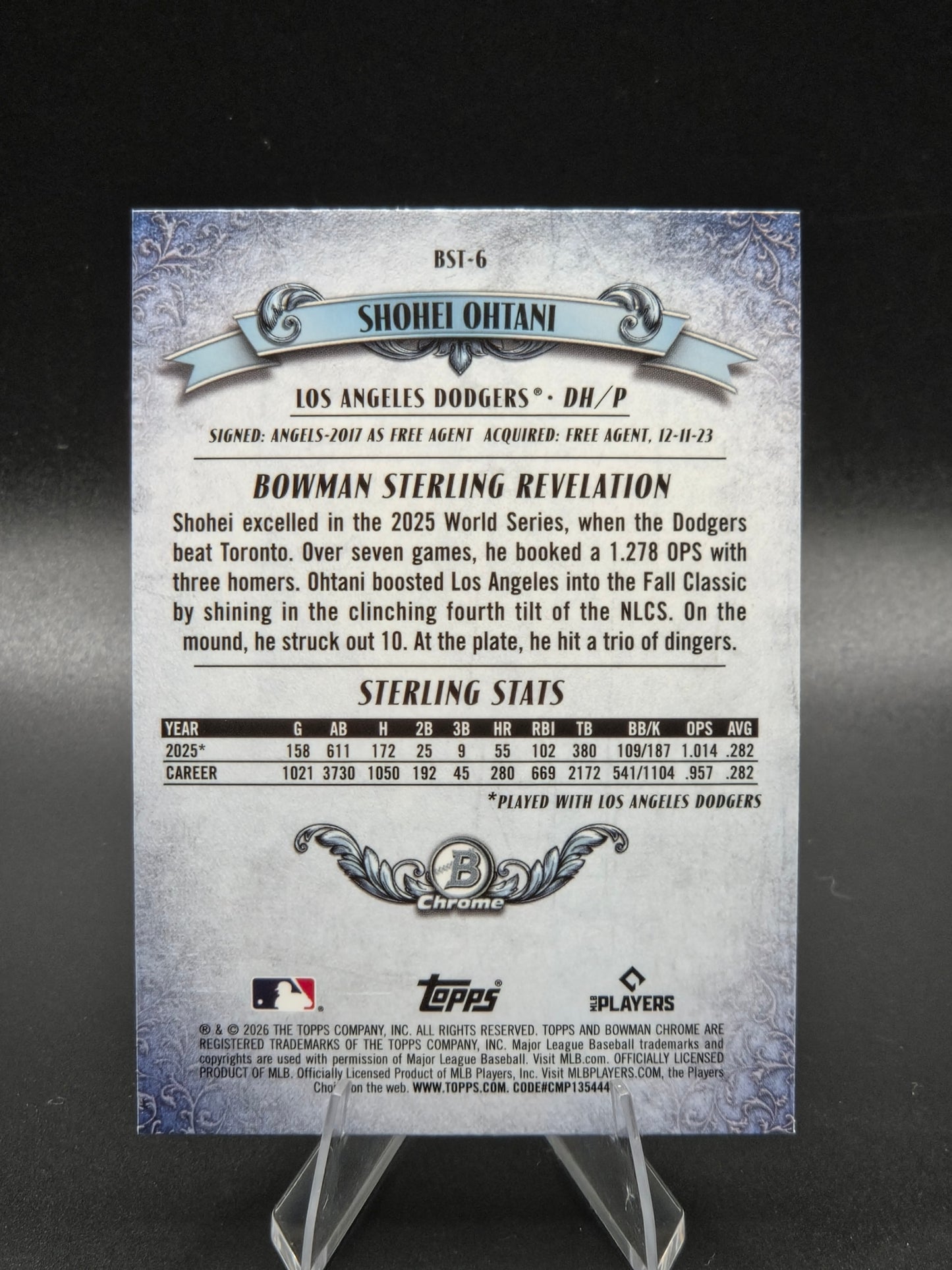 2026 Bowman Sterling Shohei Ohtani #BST-6 Los Angeles Dodgers