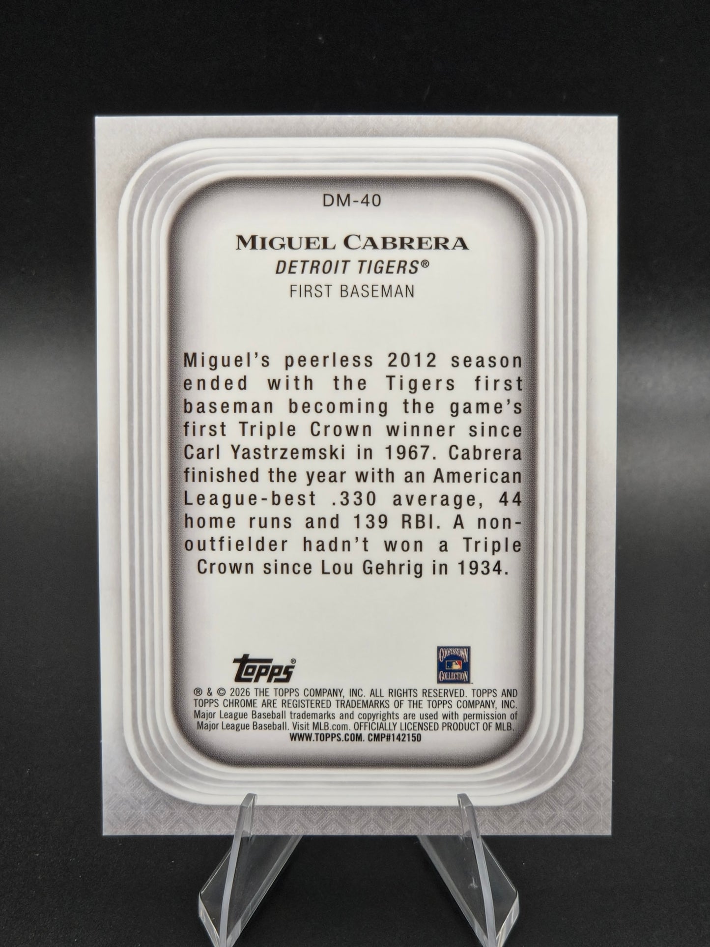 2026 Topps Chrome Miguel Cabrera Diamond Moments Orange Refractor 15/25 #DM-40 Detroit Tigers