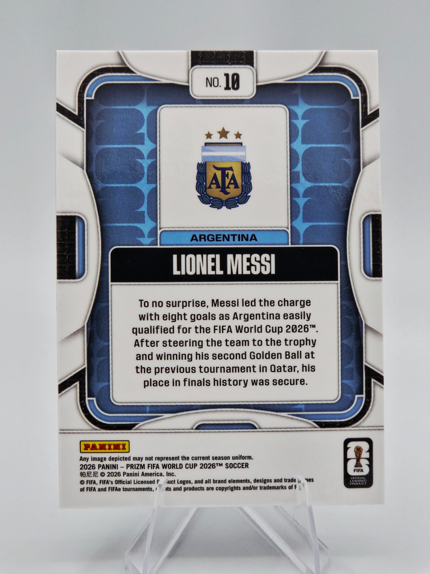 2026 Panini Prizm FIFA World Cup Lionel Messi Base #10 Argentina
