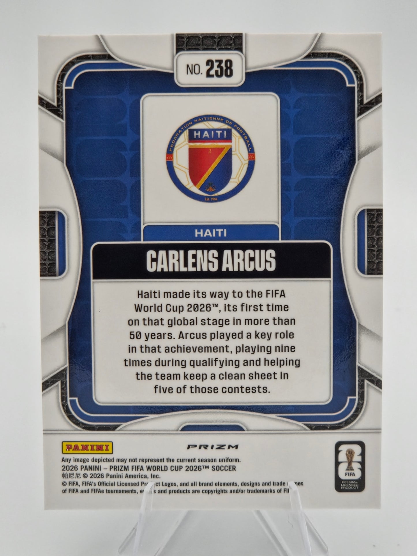 2026 Panini Prizm FIFA World Cup Carlens Arcus Rookie Silver Pandora #238 Haiti