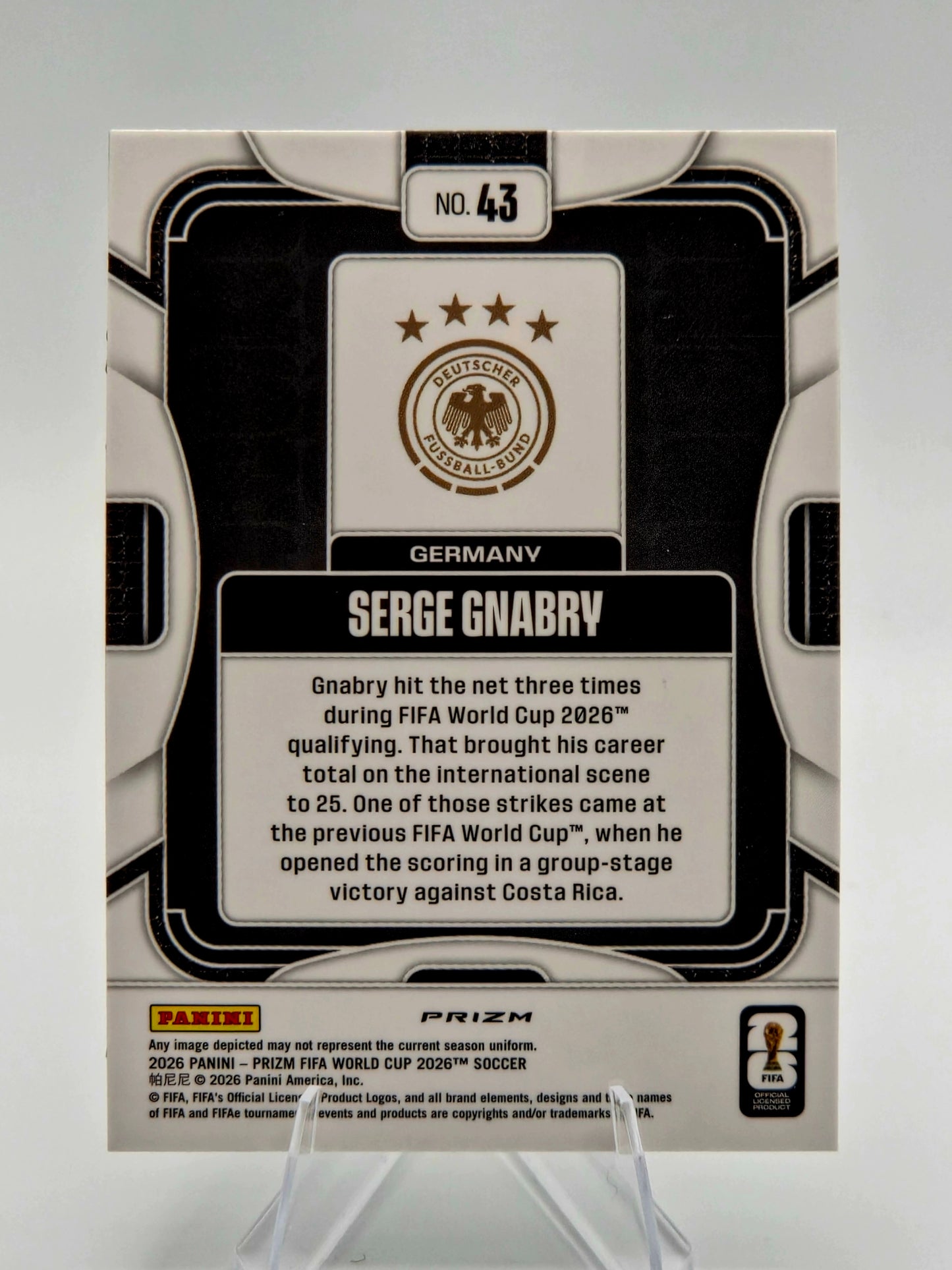 2026 Panini Prizm FIFA World Cup Serge Gnabry Silver Prizm #43 Germany