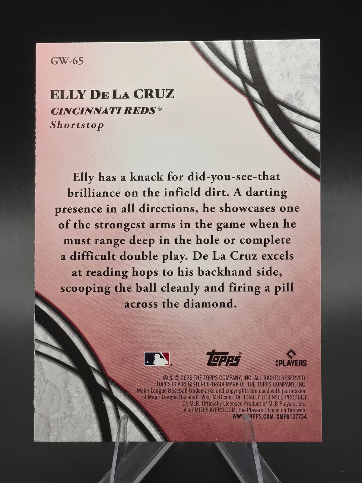 2026 Topps Elly De La Cruz Glove Work #GW-65 Cincinnati Reds
