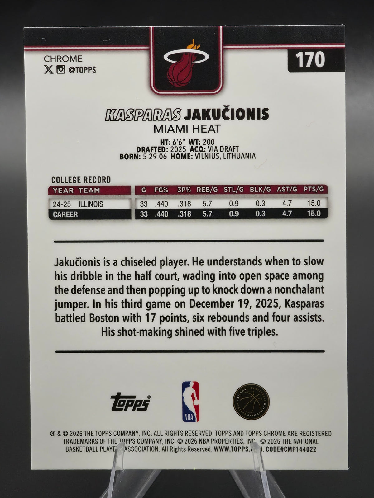 Card back photo