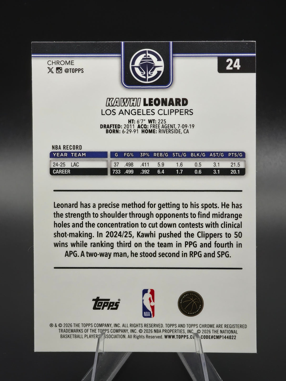 Card back photo