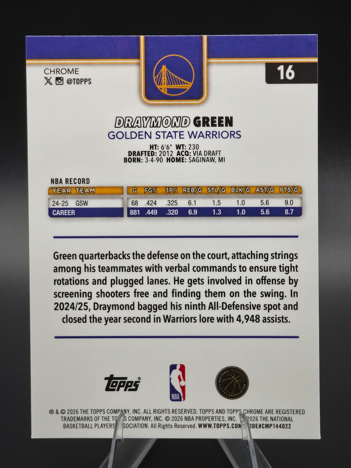 Card back photo