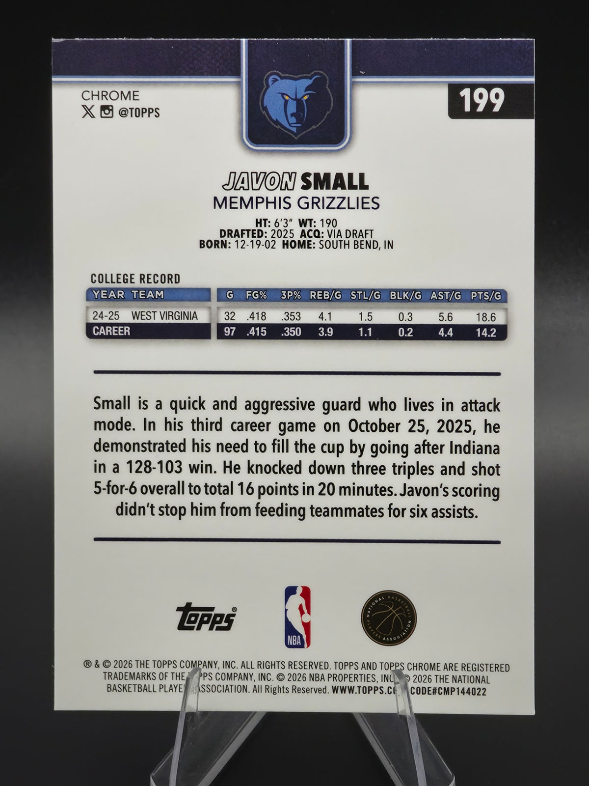 Card back photo