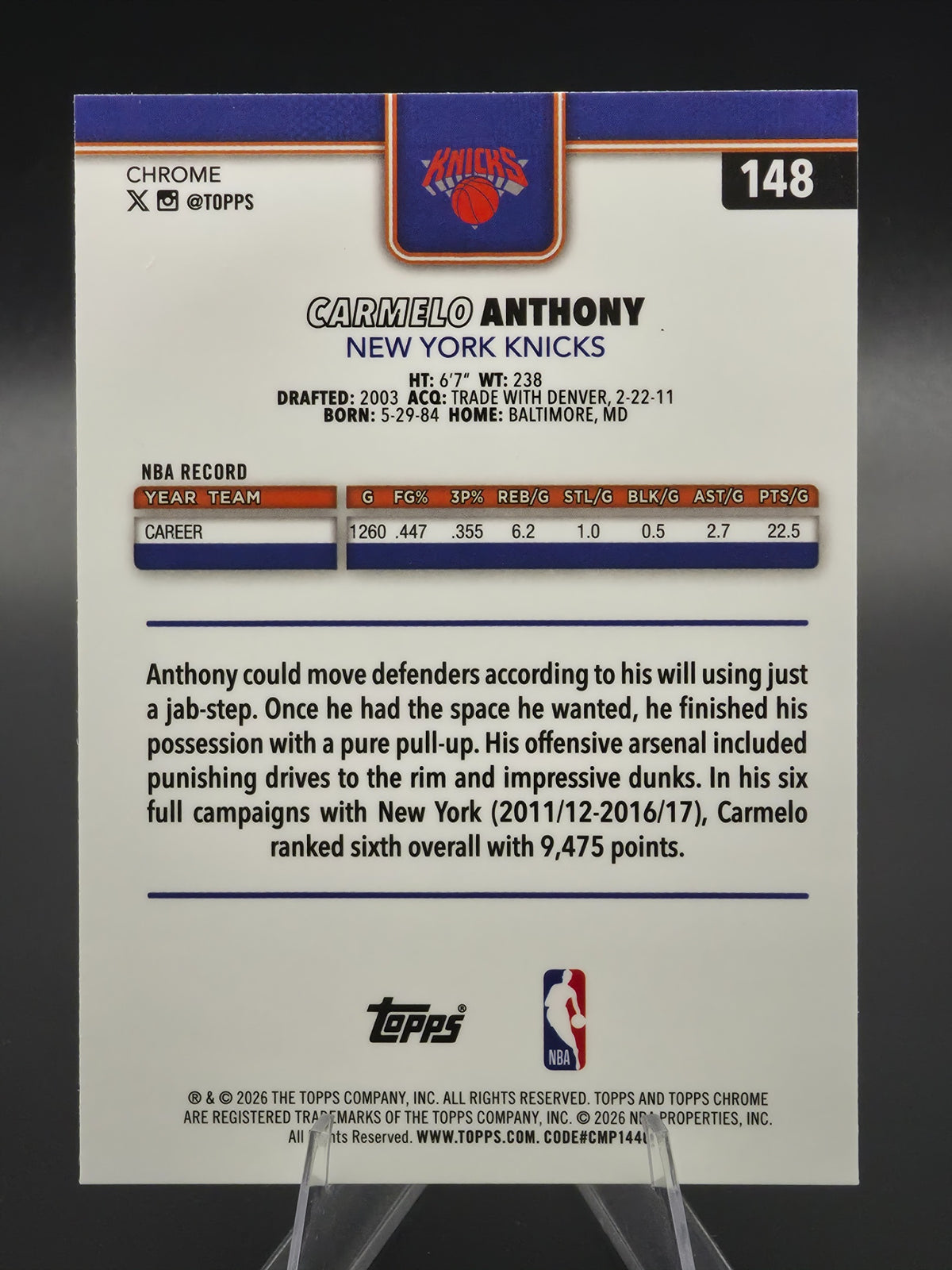 Card back photo
