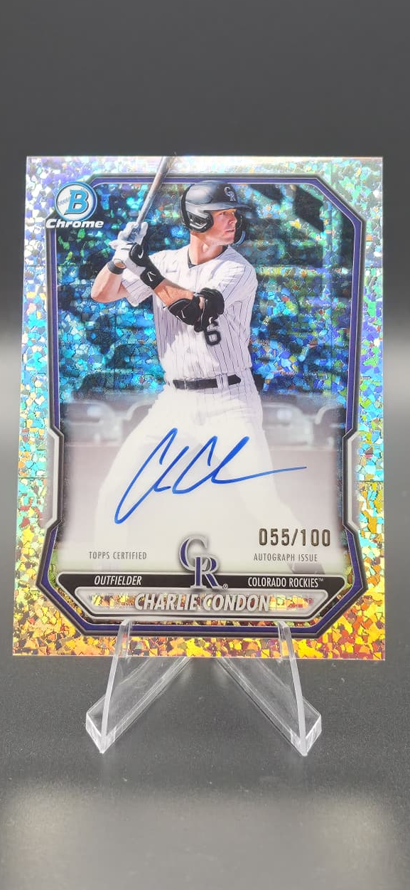 2025 Bowman Chrome Charlie Condon Autograph 055/100 #CPA-CC Colorado Rockies