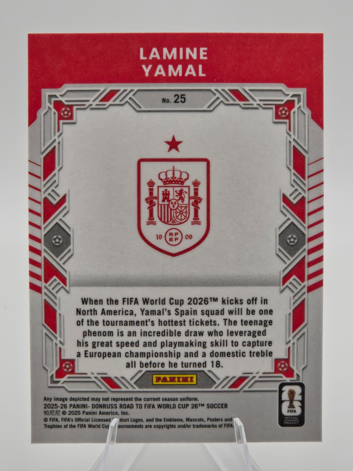 2025-26 Panini Donruss Road to FIFA World Cup 26 Lamine Yamal Elite Series #25 Spain