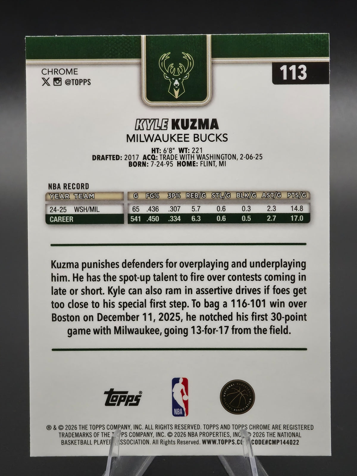 Card back photo