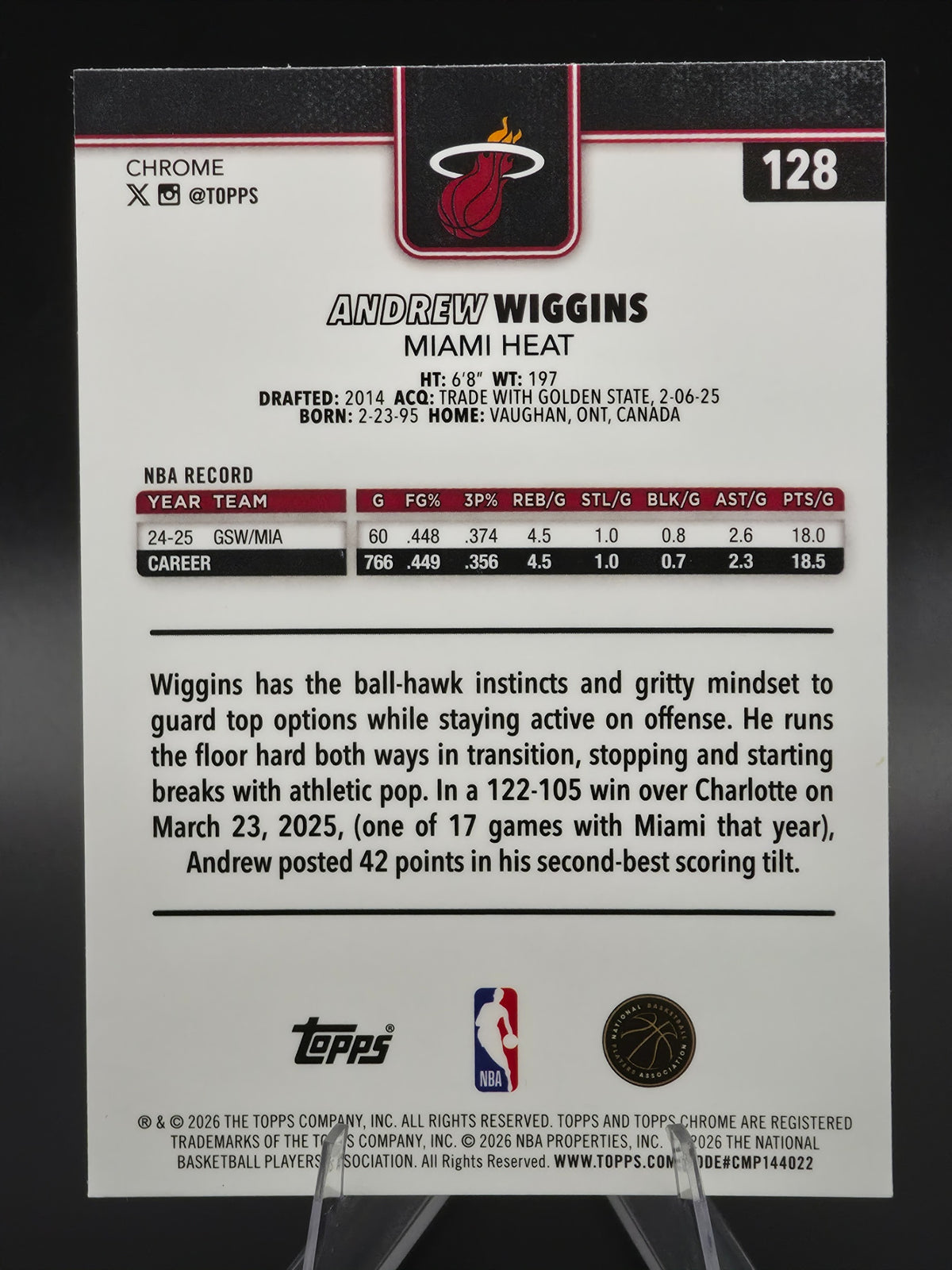 Card back photo