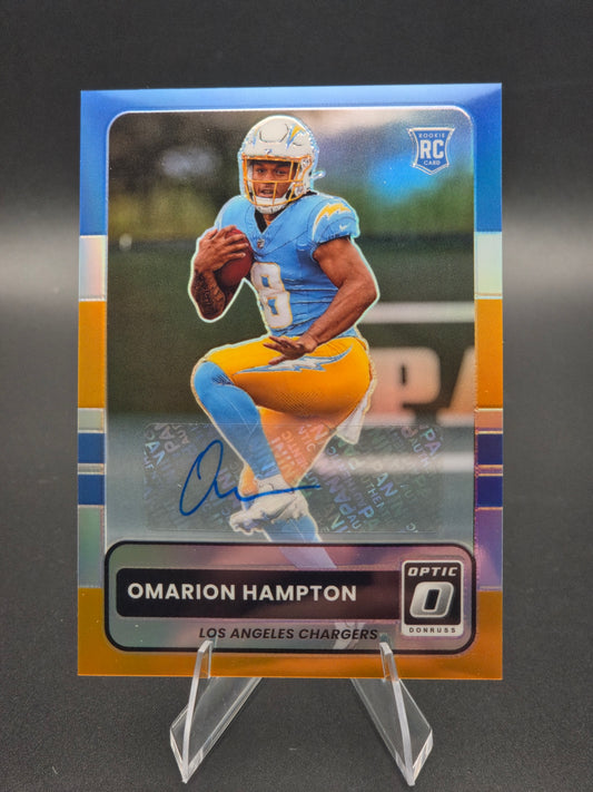 2025 Donruss Optic Omarion Hampton 2015 Retro Autographs RC #6 Los Angeles Chargers