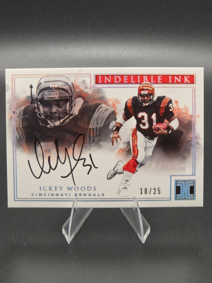 2017 Panini Impeccable Ickey Woods Indelible Ink Autograph 10/25 #II-IW Cincinnati Bengals
