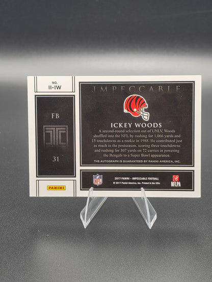 2017 Panini Impeccable Ickey Woods Indelible Ink Autograph 10/25 #II-IW Cincinnati Bengals
