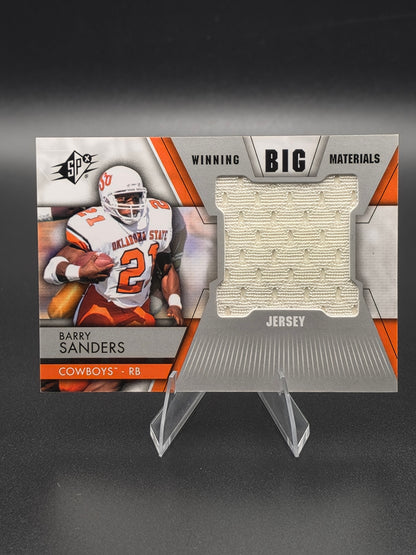 2014 Upper Deck SPx Barry Sanders Winning Big Materials Player-Worn Jersey #WB-BS Oklahoma State Cowboys