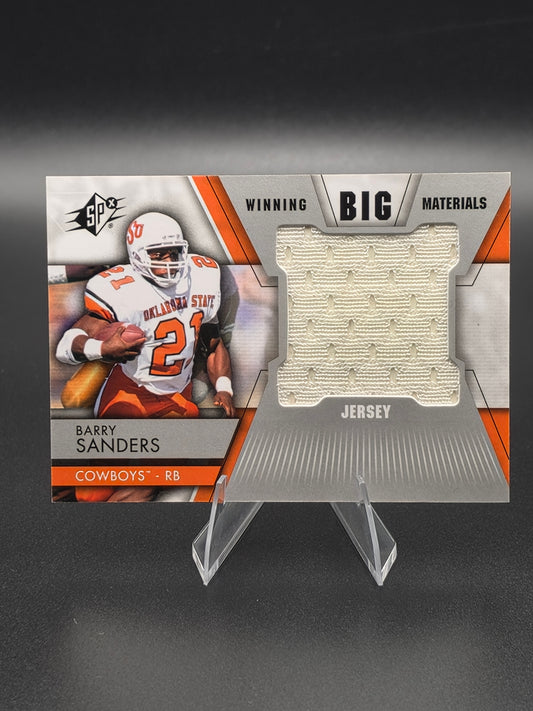 2014 Upper Deck SPx Barry Sanders Winning Big Materials Player-Worn Jersey #WB-BS Oklahoma State Cowboys