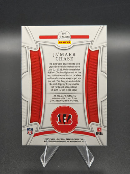 2023 Panini National Treasures Ja'Marr Chase Century Materials Jersey 74/99 #CEN-JMC Cincinnati Bengals