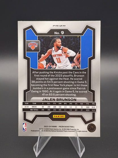 2023-24 Panini Prizm Jalen Brunson White Sparkle Prizm SSP #9 New York Knicks