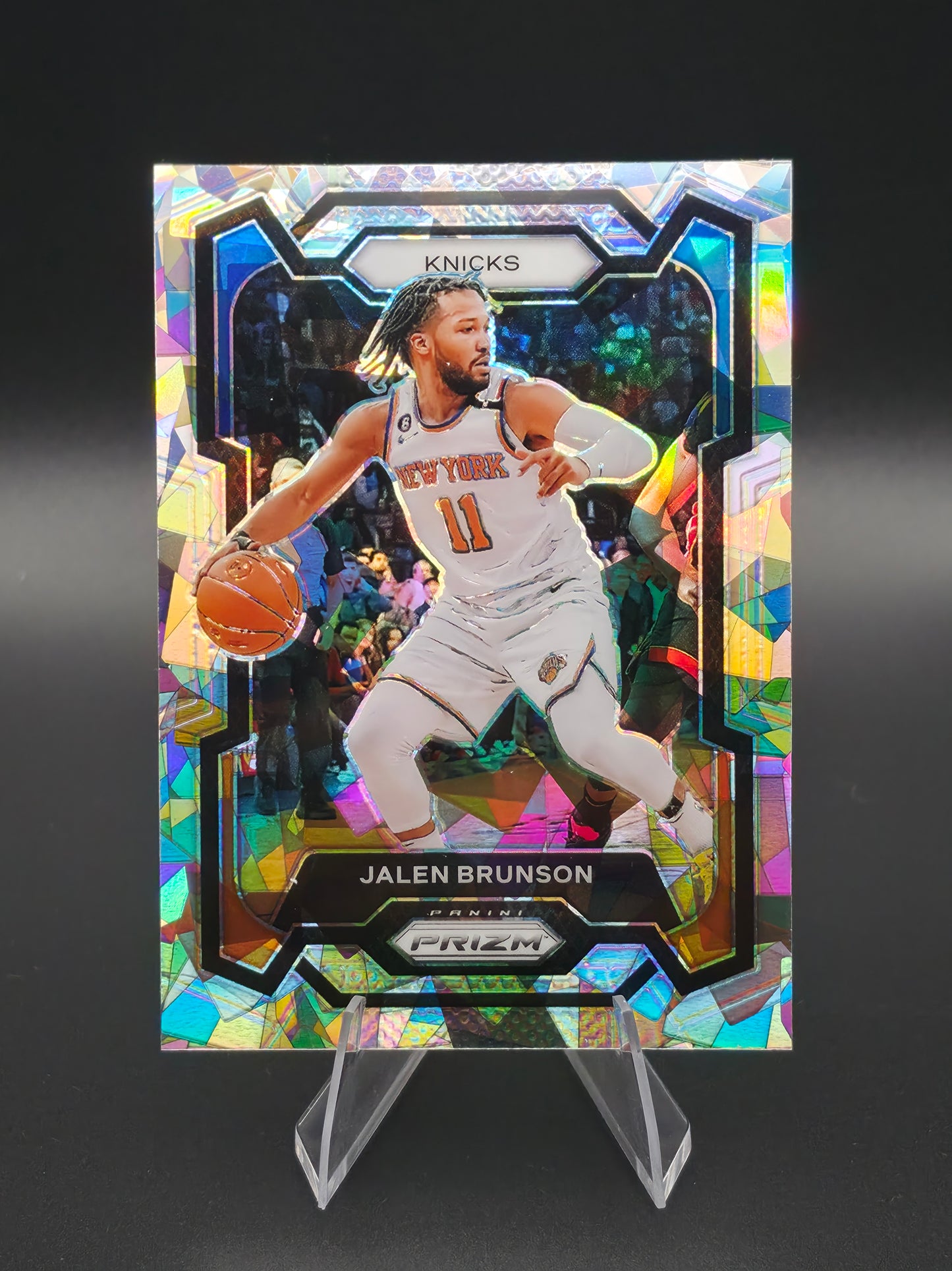 2023-24 Panini Prizm Jalen Brunson White Sparkle Prizm SSP #9 New York Knicks
