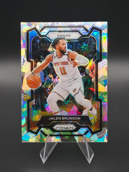 2023-24 Panini Prizm Jalen Brunson White Sparkle Prizm SSP #9 New York Knicks