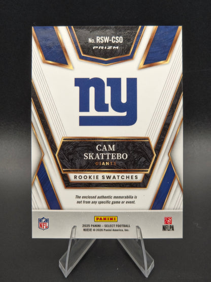 2025 Panini Select Cam Skattebo Rookie Swatches RC Memorabilia #RSW-CSO New York Giants