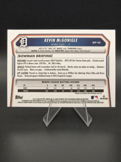 2026 Bowman Chrome Kevin McGonigle Reptilian Refractor #BCP-145 Detroit Tigers