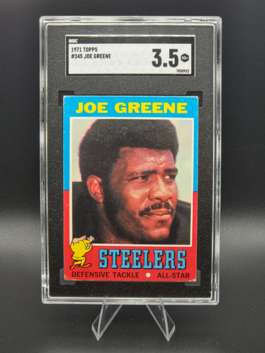 1971 Topps Joe Greene #245 SGC 3.5 VG+ Pittsburgh Steelers