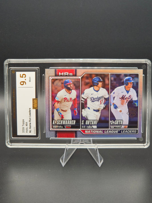 2026 Topps Holo Foil National League Home Run Leaders Schwarber Ohtani Soto #84 GAS 9.5 Mint+