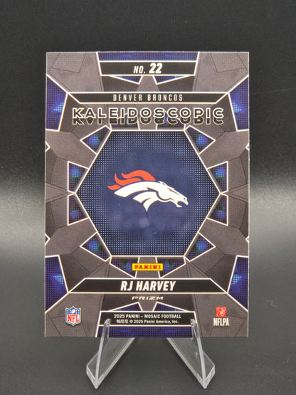 2025 Panini Mosaic RJ Harvey Kaleidoscopic SSP Case Hit RC #22 Denver Broncos