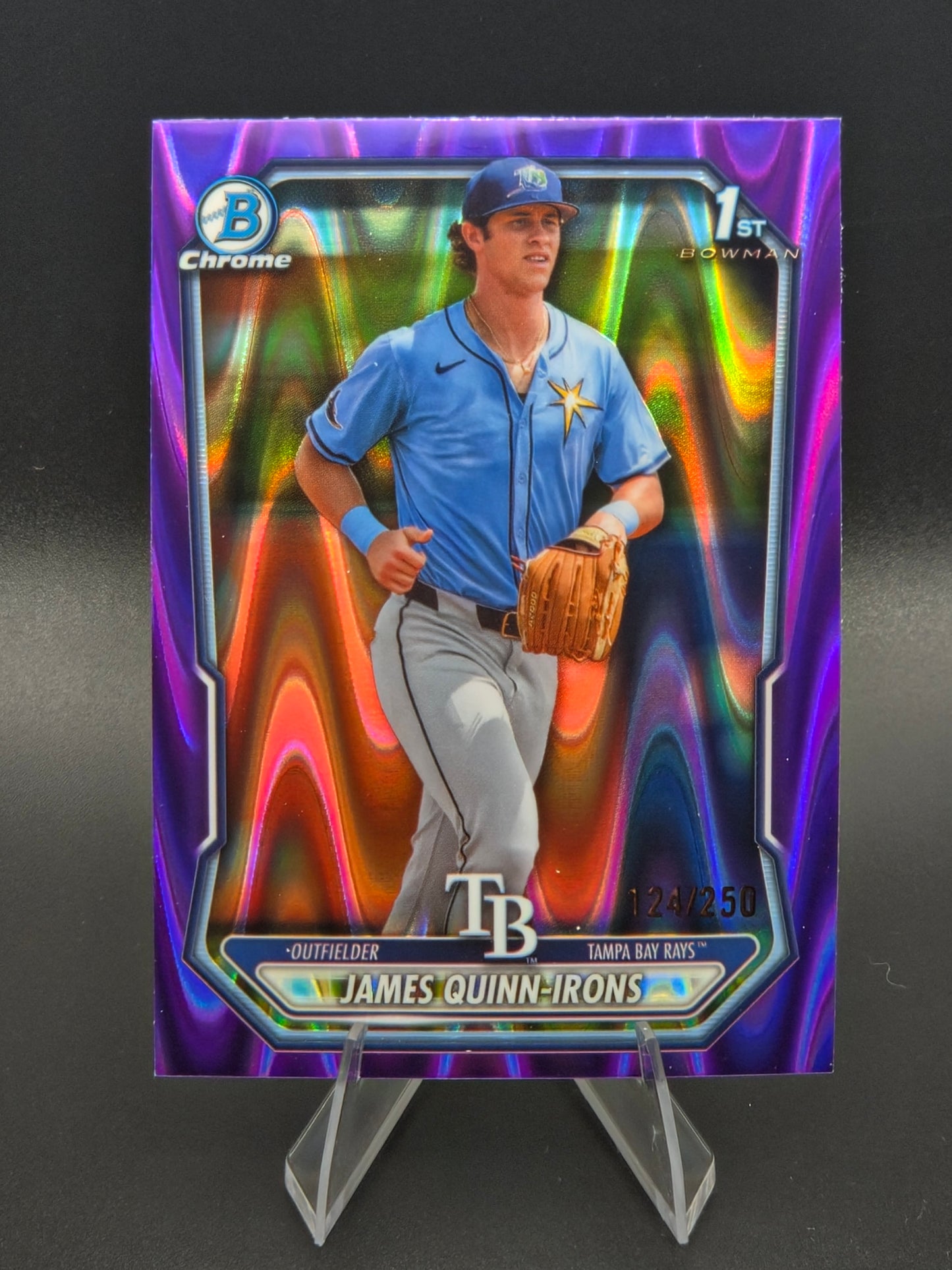 2026 Bowman Chrome James Quinn-Irons 1st Bowman Purple RayWave Refractor 124/250 #BCP-4 Tampa Bay Rays