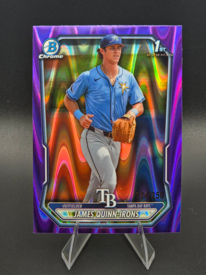 2026 Bowman Chrome James Quinn-Irons 1st Bowman Purple RayWave Refractor 124/250 #BCP-4 Tampa Bay Rays