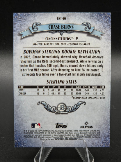 2026 Bowman Sterling Chase Burns RC #BST-10 Cincinnati Reds