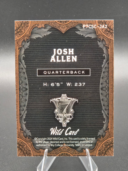 2024 Wild Card 7 Card Studs Promo Josh Allen Clubs Fire Scrolls Rainbow Blue 5/5 #P7CSC-JA2