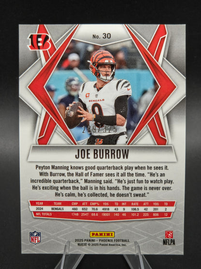 2025 Panini Phoenix Joe Burrow Light Blue Lava 289/325 #30 Cincinnati Bengals