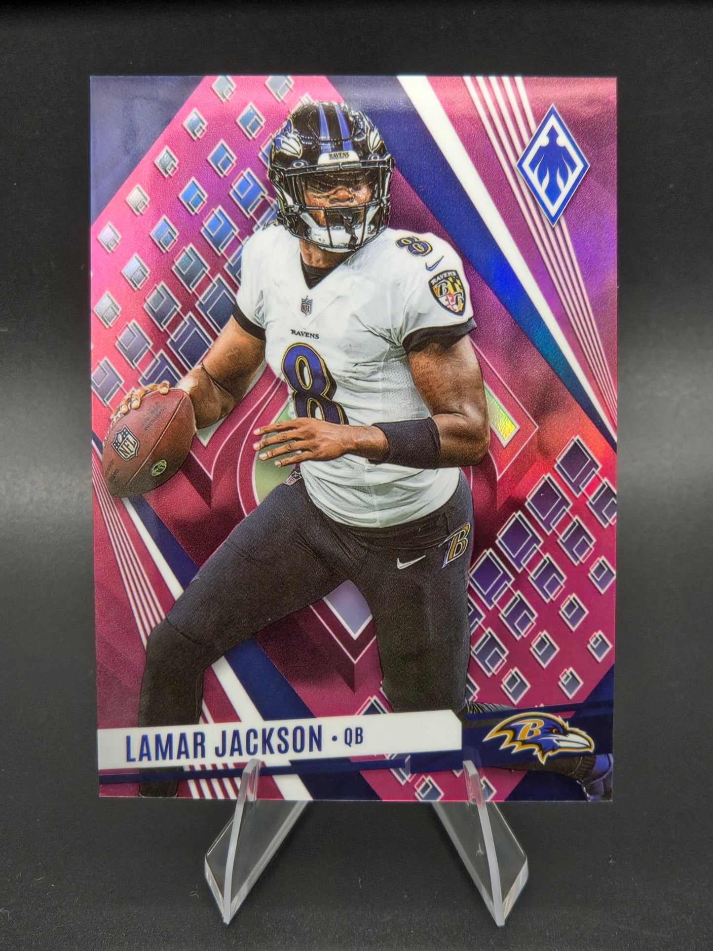 2023 Panini Phoenix Lamar Jackson Pink 11/175 #12 Baltimore Ravens