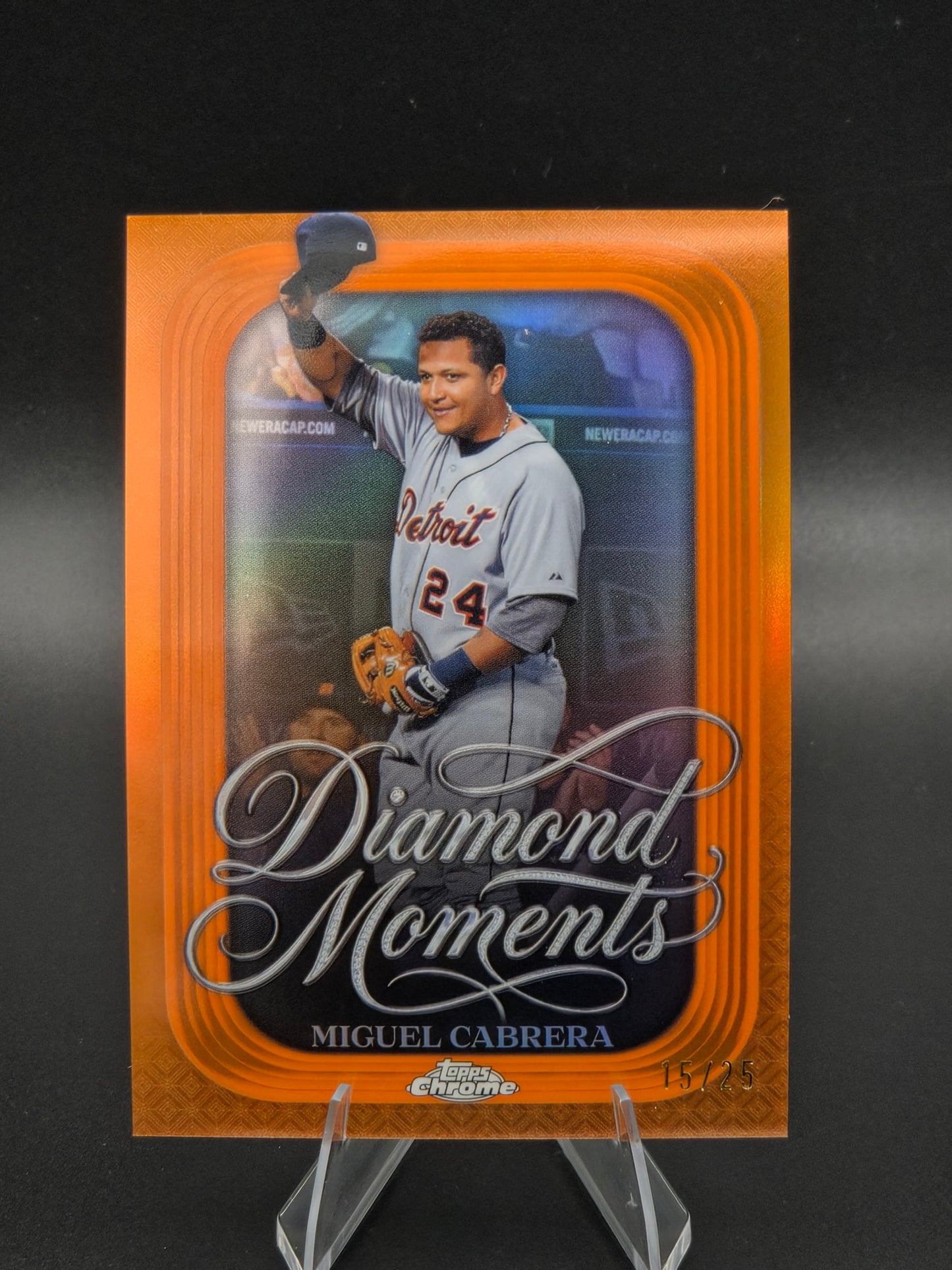 2026 Topps Chrome Miguel Cabrera Diamond Moments Orange Refractor 15/25 #DM-40 Detroit Tigers