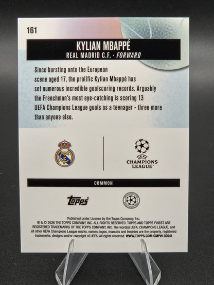 2026 Topps Finest Kylian Mbappé Common #161 Real Madrid C.F.