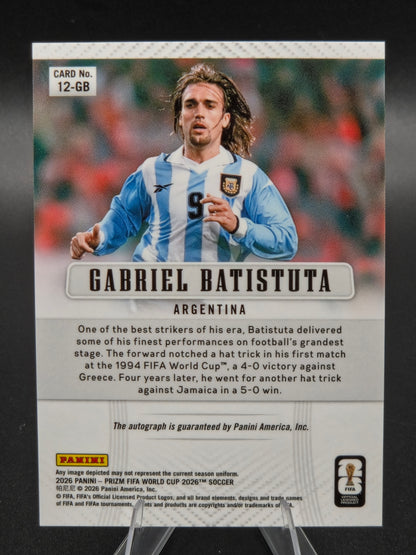 2026 Panini Prizm FIFA World Cup Gabriel Batistuta Autograph #12-GB Argentina