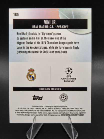 2026 Topps Finest Vini Jr. Hologlow Variation SSP #185 Real Madrid C.F.
