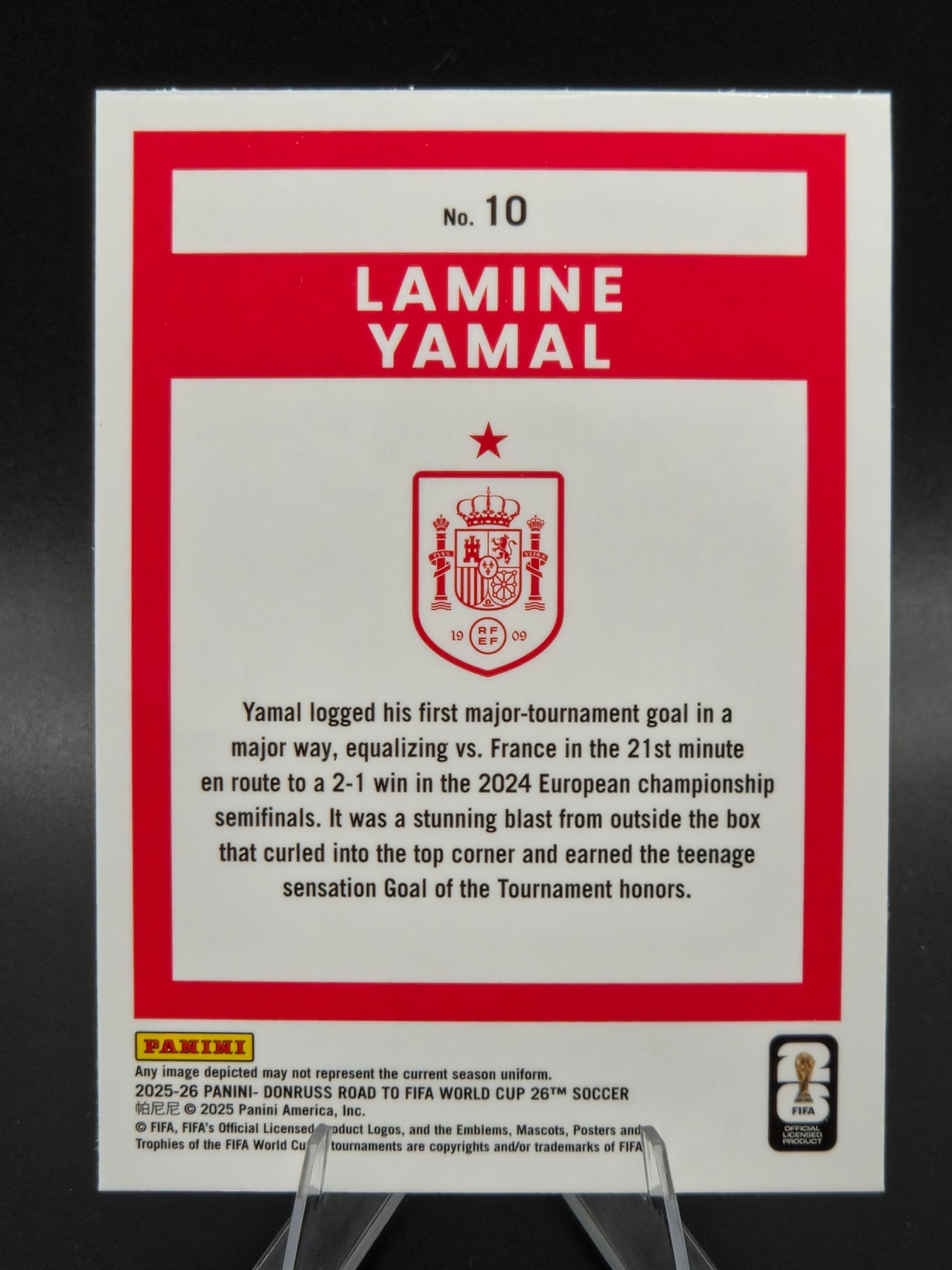 2025-26 Panini Donruss Road to FIFA World Cup Lamine Yamal Optic #10 Spain