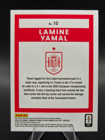 2025-26 Panini Donruss Road to FIFA World Cup Lamine Yamal Optic #10 Spain