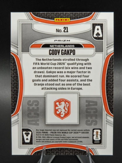 2026 Panini Prizm FIFA World Cup Cody Gakpo Aces #21 Netherlands
