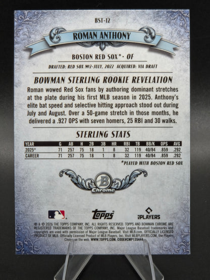 2026 Bowman Roman Anthony Bowman Sterling Rookie #BST-12 Boston Red Sox