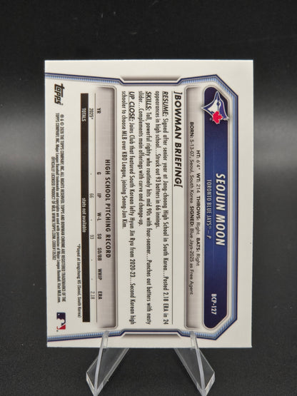 2026 Bowman Chrome 1st Bowman Seojun Moon X-Fractor #BCP-127 Toronto Blue Jays