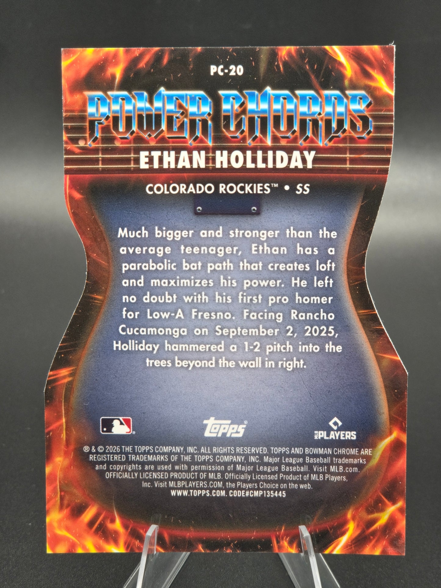 2026 Bowman Chrome Power Chords Ethan Holliday Green Refractor 30/99 #PC-20 Colorado Rockies
