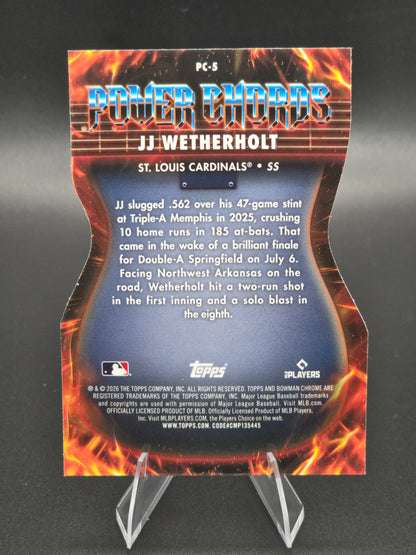 2026 Bowman Chrome Power Chords JJ Wetherholt #PC-5 St. Louis Cardinals