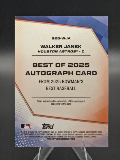2025 Bowman's Best Walker Janek Purple Autograph 19/75 #B25-WJA Houston Astros