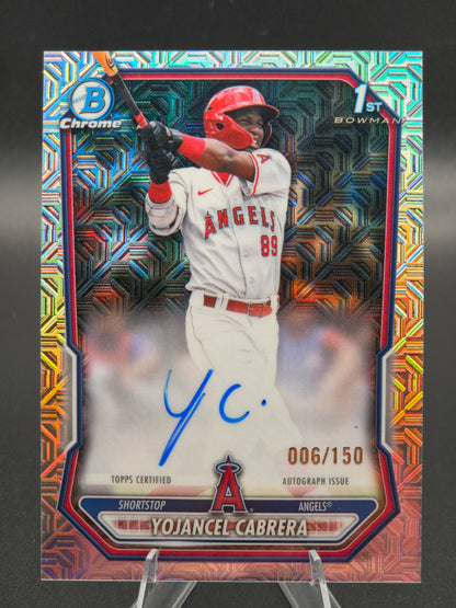 2026 Bowman Chrome 1st Bowman Yojancel Cabrera Mojo Autograph 006/150 #CPA-YCA Los Angeles Angels