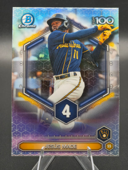 2026 Bowman Chrome Jesús Made Bowman Top 100 #BTP-4 Milwaukee Brewers